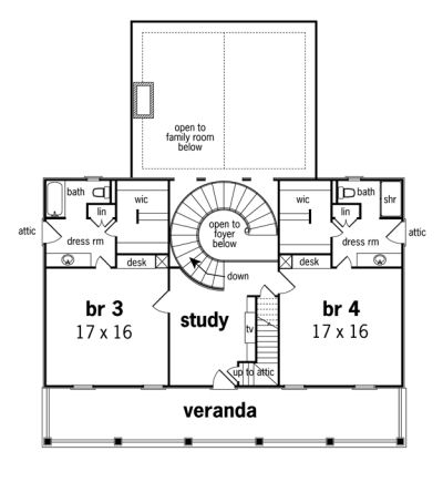 Second Floor Plan for House Plan #480045