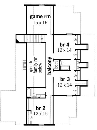 Second Floor Plan for House Plan #481053