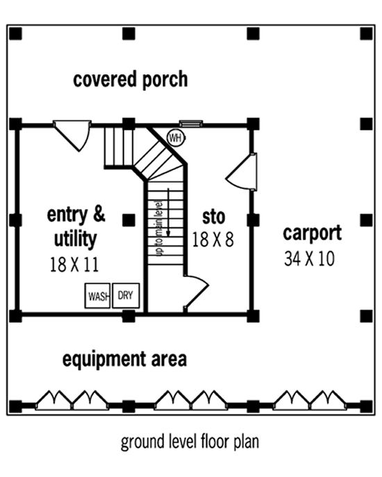 Floorplan lower for House Plan #484111