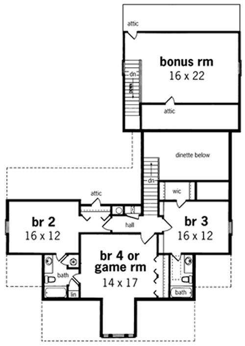 Second Floor Plan for House Plan #480052