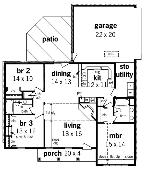 Main Floor Plan for House Plan #481131