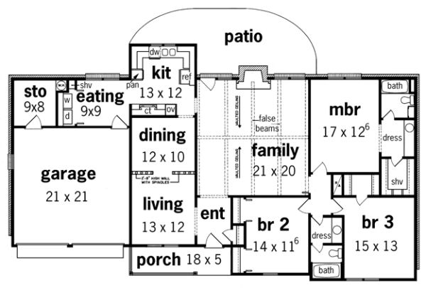Main Floor Plan for House Plan #485181