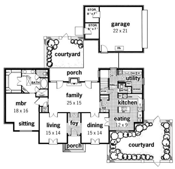 Main Floor Plan for House Plan #481092