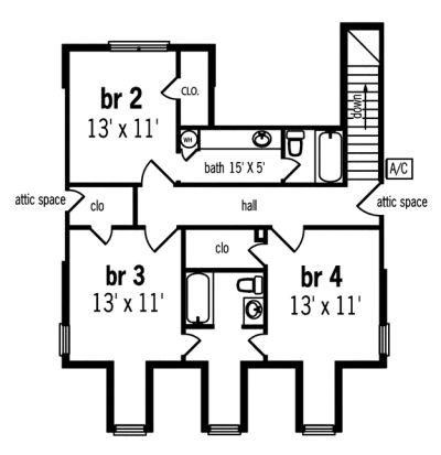 Second Floor Plan for House Plan #489052