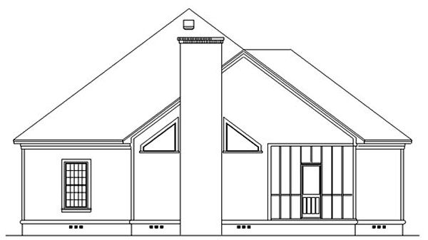 Rear Elevation for House Plan #482112