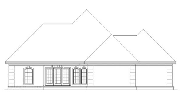 Rear Elevation for House Plan #483361