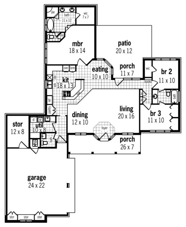 Main Floor Plan for House Plan #482361
