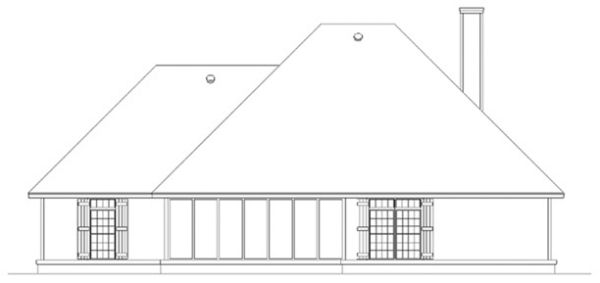 Rear Elevation for House Plan #483122