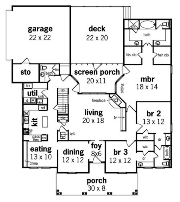 Main Floor Plan for House Plan #482023
