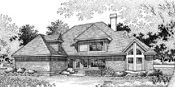 Rear Elevation for House Plan #489022
