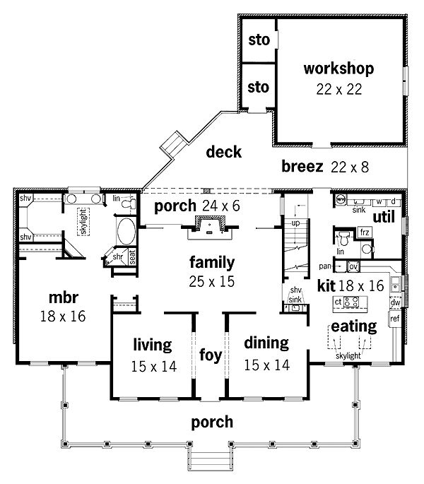 Main Floor Plan for House Plan #483013