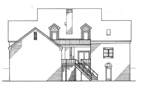 Rear Elevation for House Plan #483013