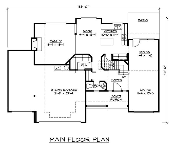 Main Floor Plan for House Plan #330312