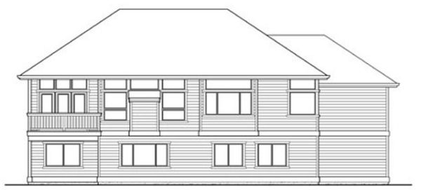 Rear Elevation for House Plan #335162