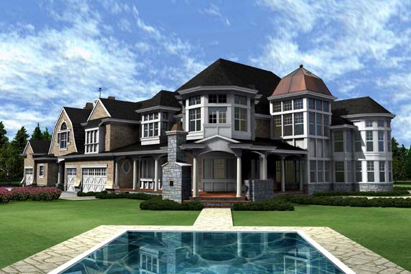 Rear Elevation for House Plan #337550