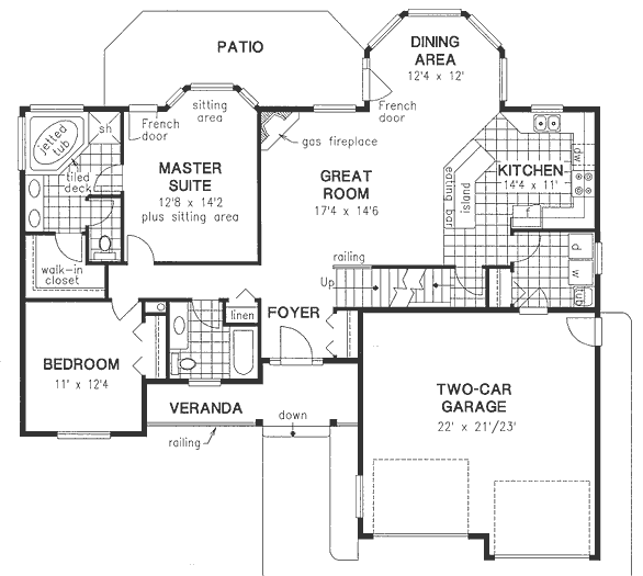 Main Floor Plan for House Plan #133054