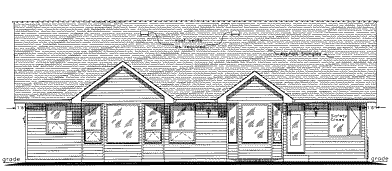 Rear Elevation for House Plan #133054
