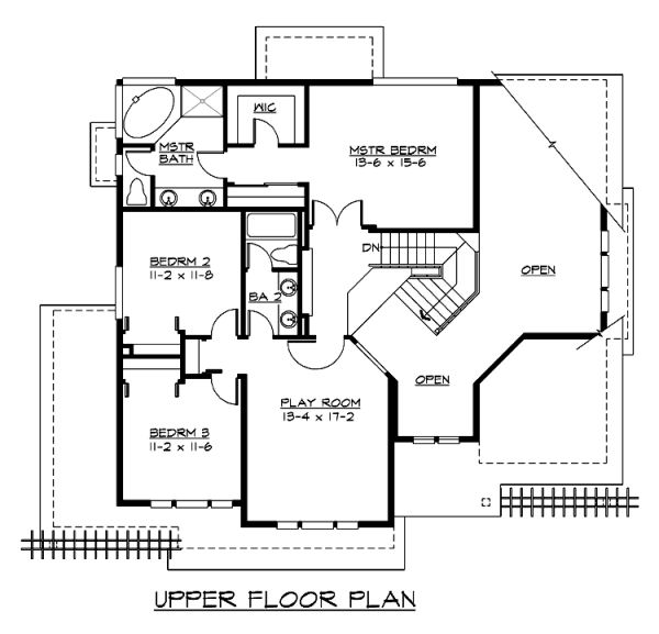 Second Floor Plan for House Plan #332490