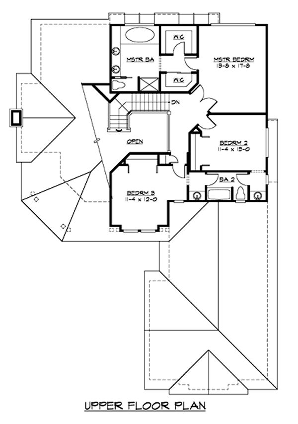 Second Floor Plan for House Plan #335872