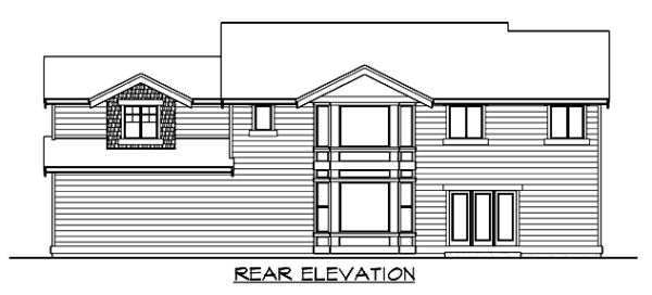 Rear Elevation for House Plan #330782