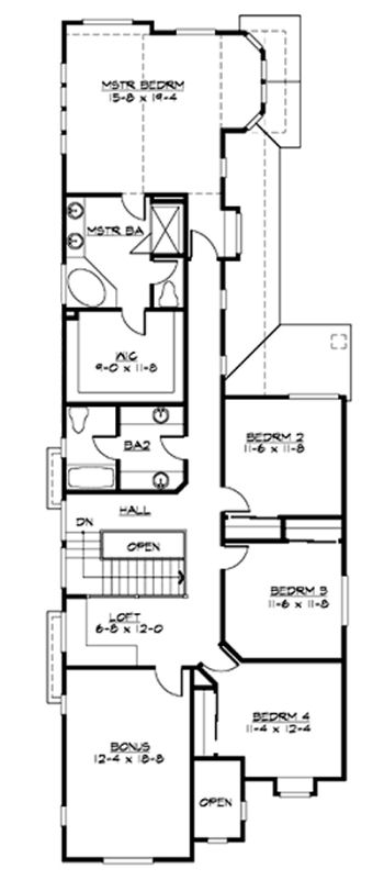 Second Floor Plan for House Plan #332103