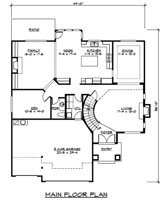Main Floor Plan for House Plan #339403