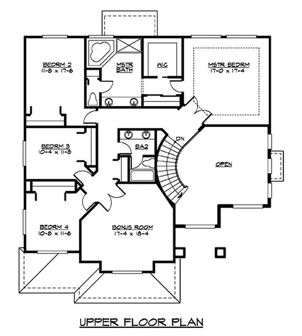 Second Floor Plan for House Plan #339403