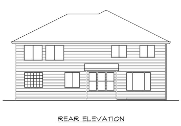 Rear Elevation for House Plan #339403