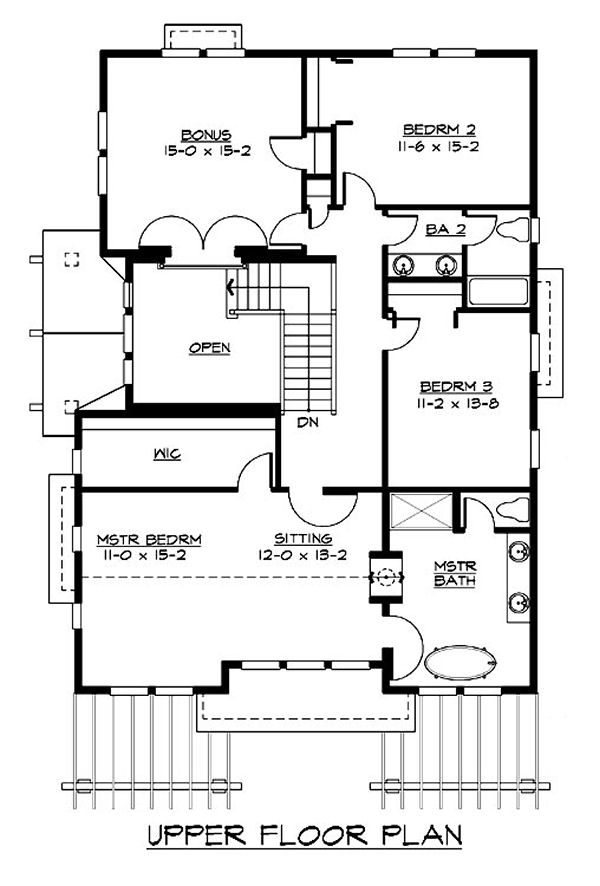 Second Floor Plan for House Plan #335733