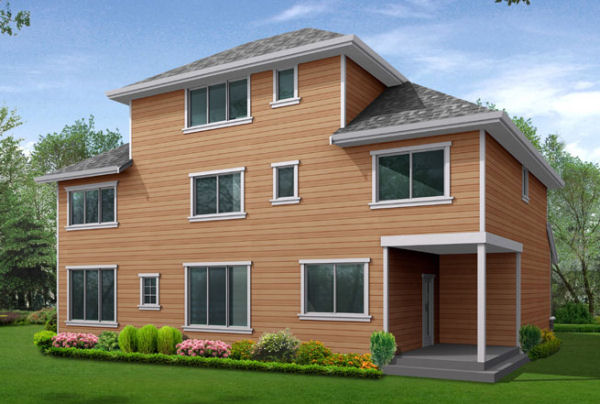 Rear Elevation for House Plan #330443