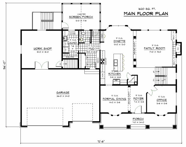 Main Floor Plan for House Plan #289123