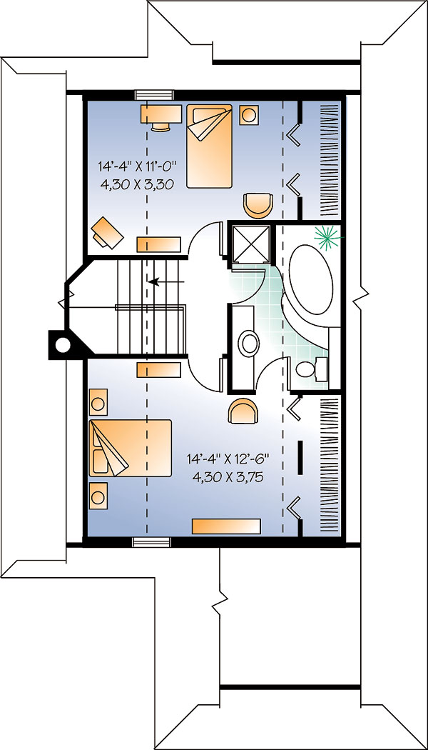 Second Floor Plan for House Plan #146194