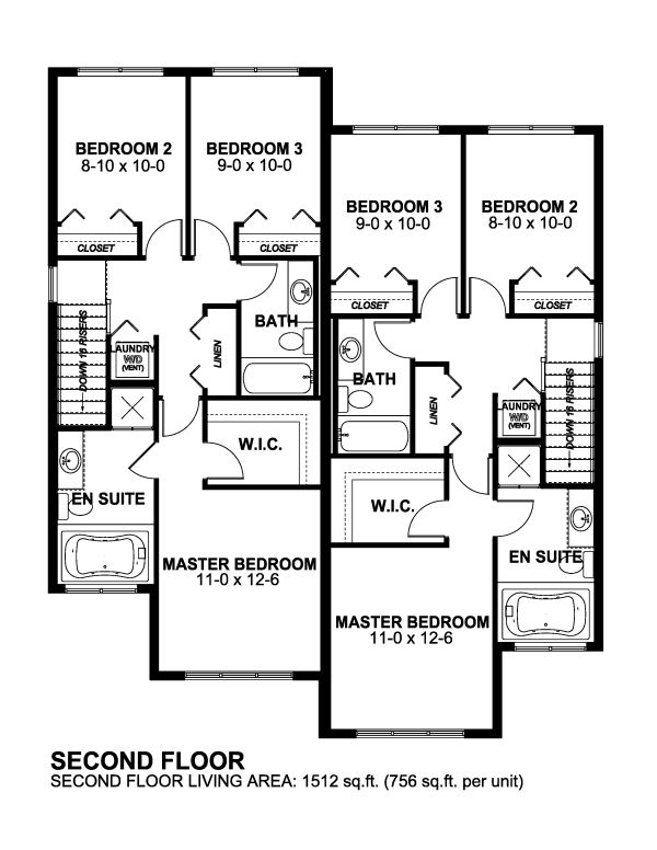 Second Floor Plan for House Plan #195226