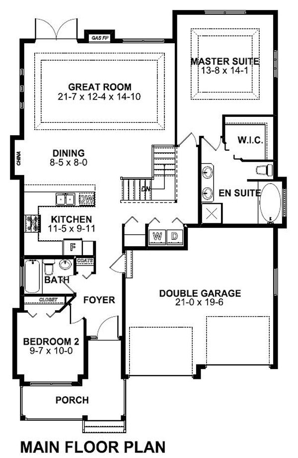 Main Floor Plan for House Plan #195156