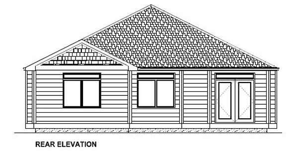 Rear Elevation for House Plan #195156