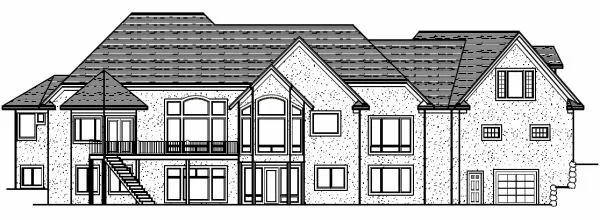 Rear Elevation for House Plan #280057