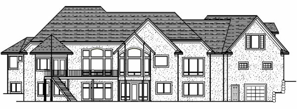 Rear Elevation for House Plan #280057