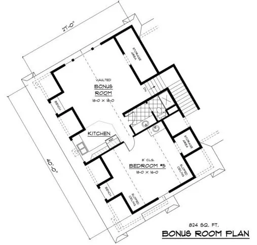 Attic Plan for House Plan #280057