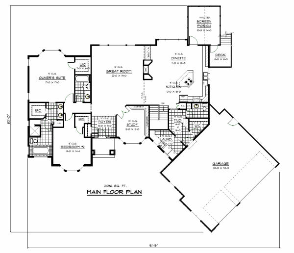 Main Floor Plan for House Plan #287014