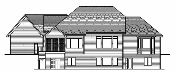 Rear Elevation for House Plan #287014