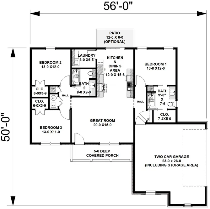 Main Floor Plan for House Plan #433431