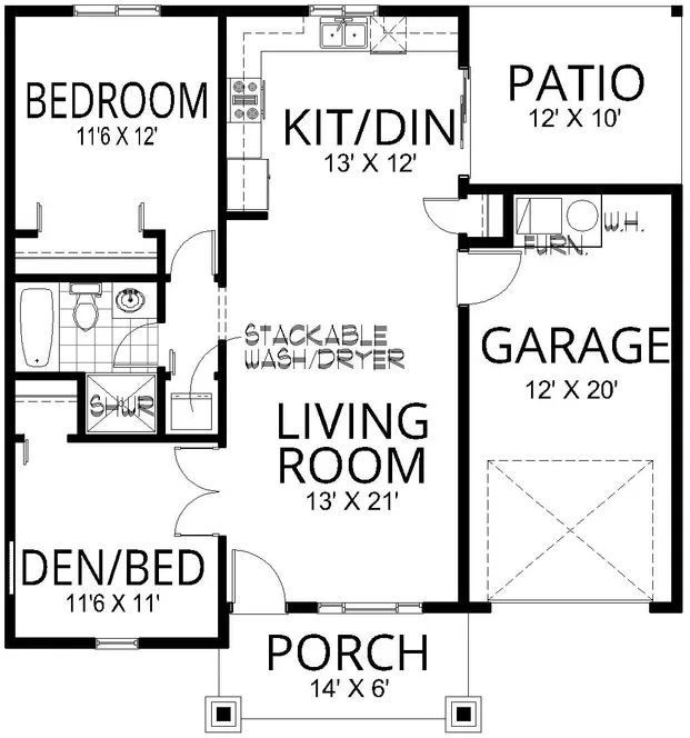 Main Floor Plan for House Plan #809090