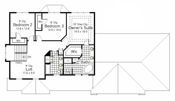 Second Floor Plan for House Plan #285362