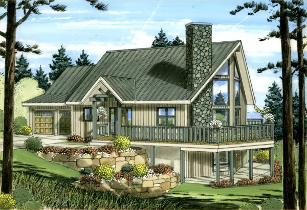 Full Rendering for House Plan #102017