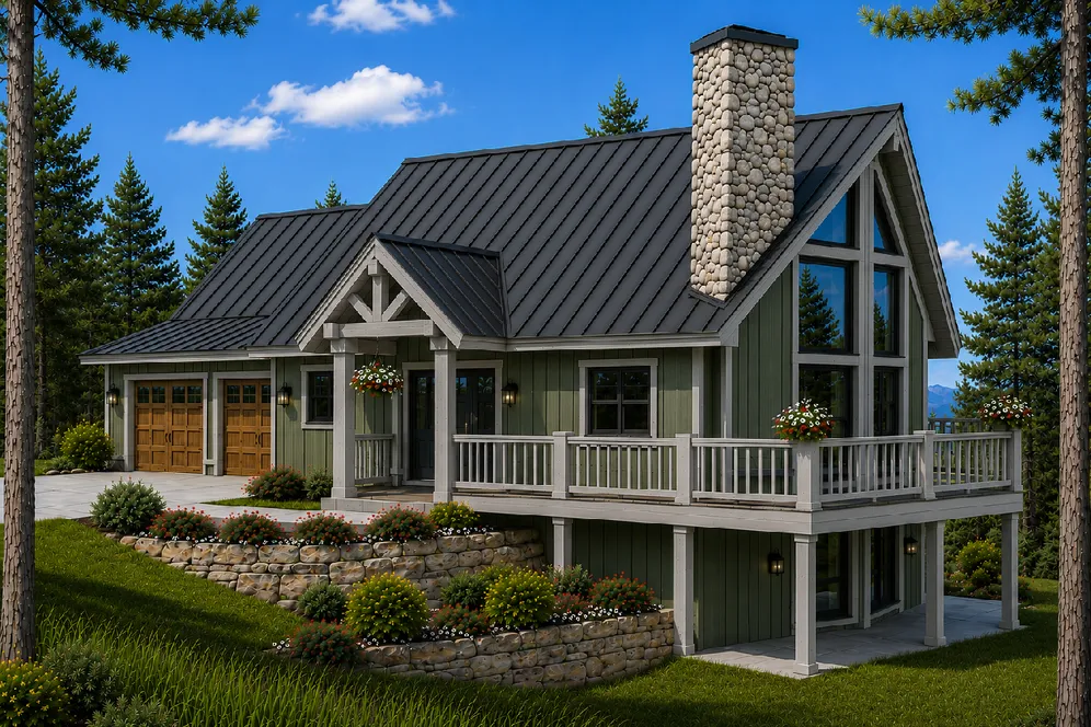 Full Rendering for House Plan #102017