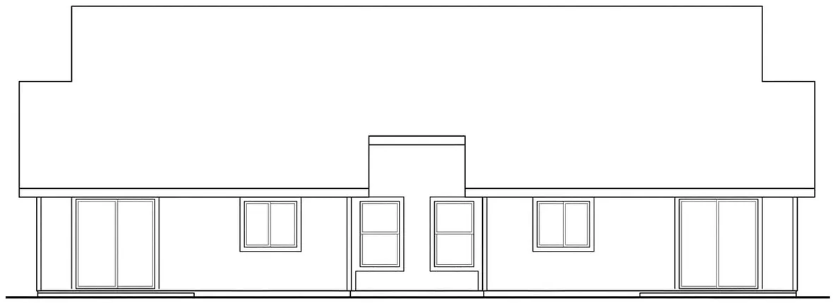 Rear Elevation for House Plan #344042