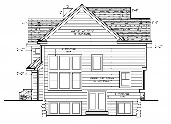 Left Elevation for House Plan #287192