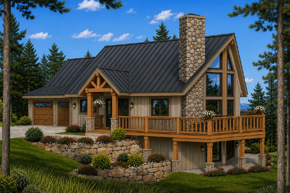 Full Rendering for House Plan #102018