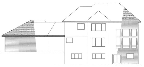 Rear Elevation for House Plan #281103