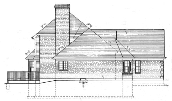 Left Elevation for House Plan #536010